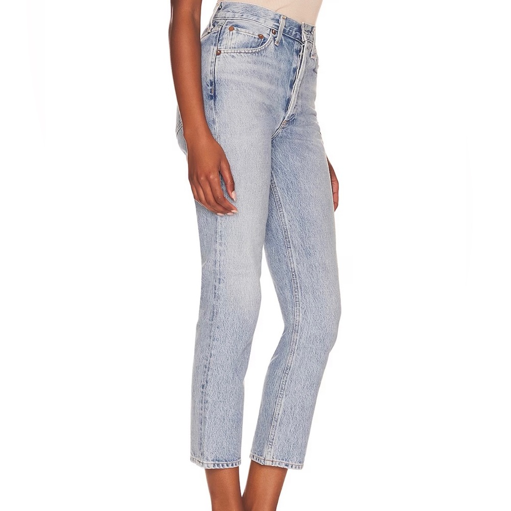 AGOLDE High Rise Straight Crop Jeans